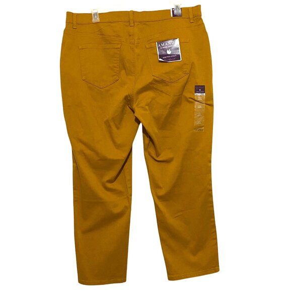 Gloria Vanderbilt AMANDA Slimming Womens Jeans 20W Average Mustard Brown Fall GV - Picture 3 of 8